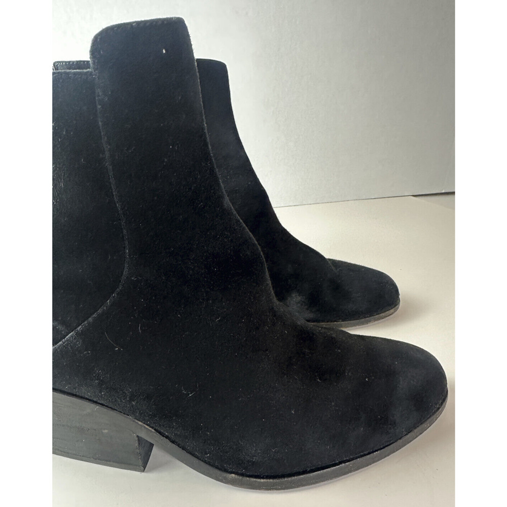 Eileen Fisher Peer Heeled Ankle Boots Black Suede Booties Women's Size 11 - Picture 13 of 16